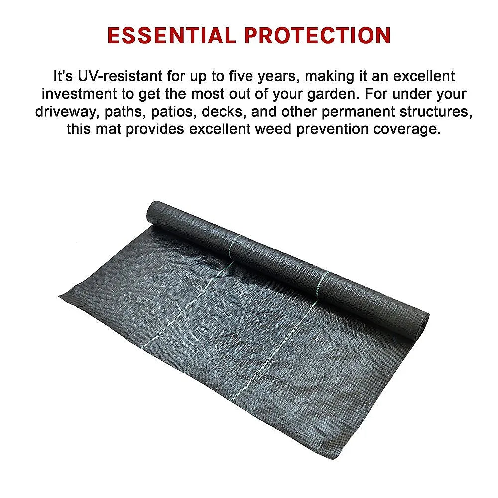 Heavy Duty Weed Control PP Woven Fabric Weed Mat Gardening Plant 1.83m x 30m - Mekamart Australia