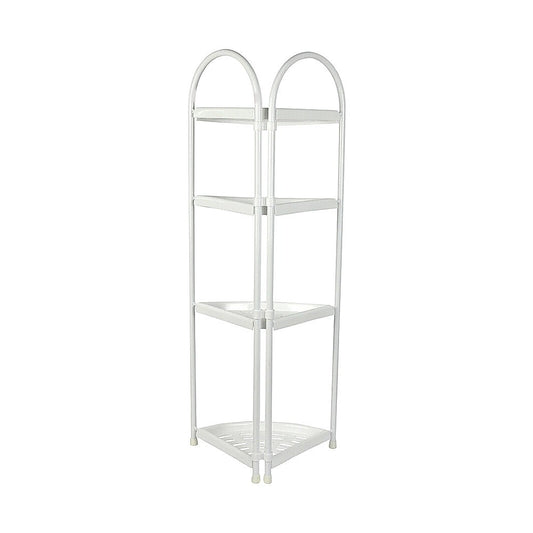 Shower Corner Shelf White Caddy Bathroom Shelves Organiser Bath Storage Rack 4