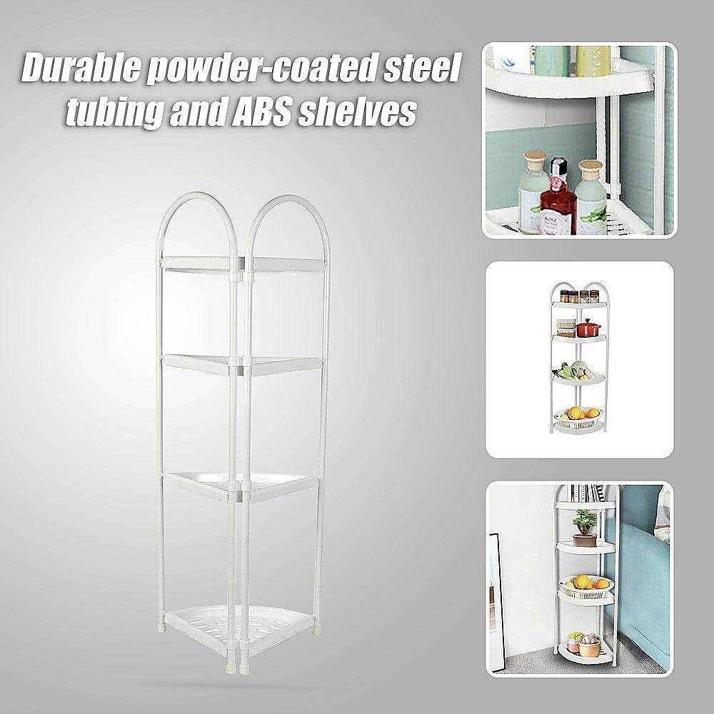 Shower Corner Shelf White Caddy Bathroom Shelves Organiser Bath Storage Rack 4