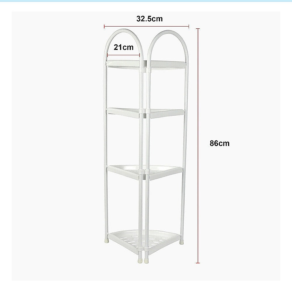 Shower Corner Shelf White Caddy Bathroom Shelves Organiser Bath Storage Rack 4