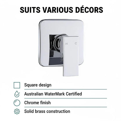 Shower Bath Mixer Tap Bathroom WATERMARK Approved - Chrome