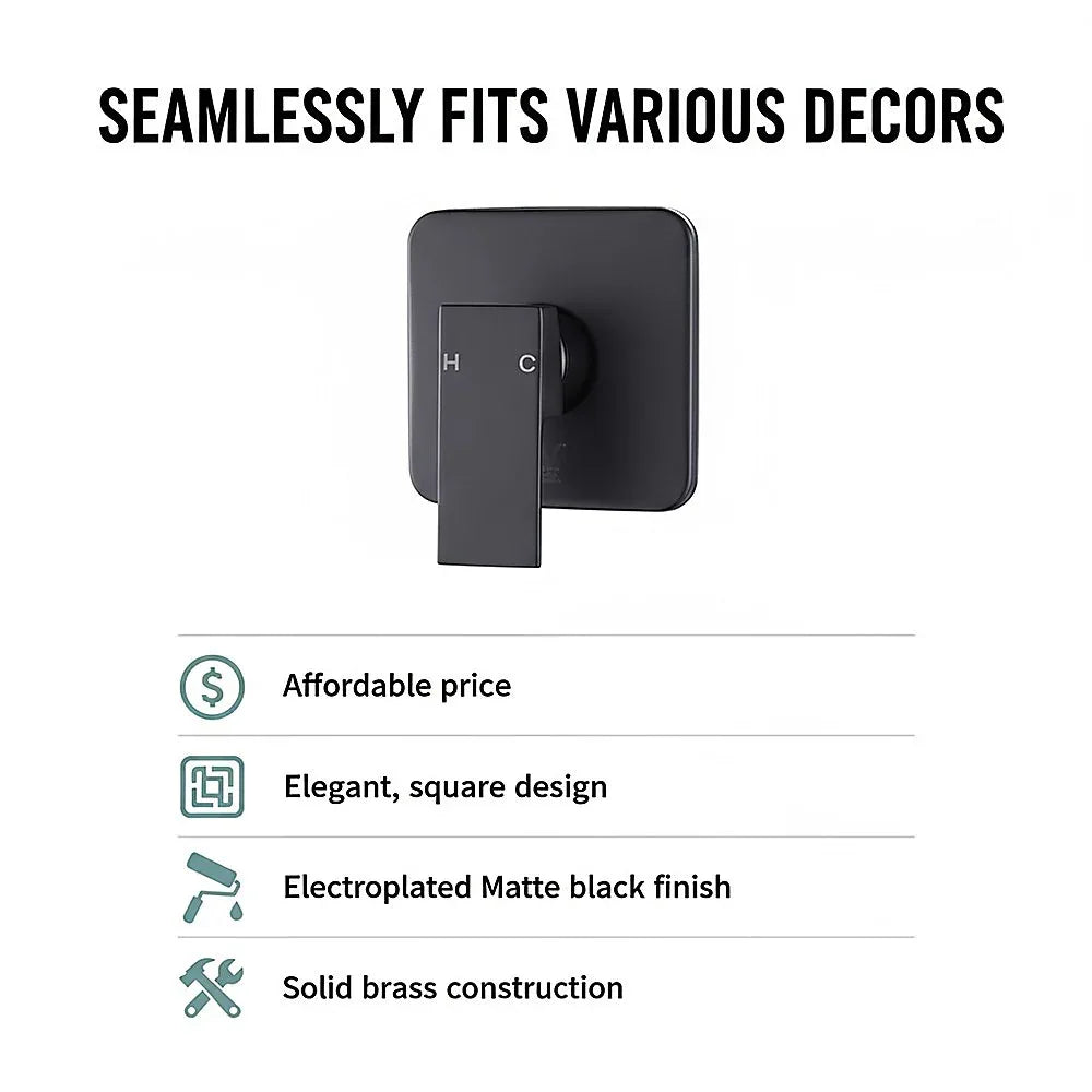 Shower Bath Mixer Tap Bathroom WATERMARK Approved - Electroplated Matte Black - Mekamart Australia