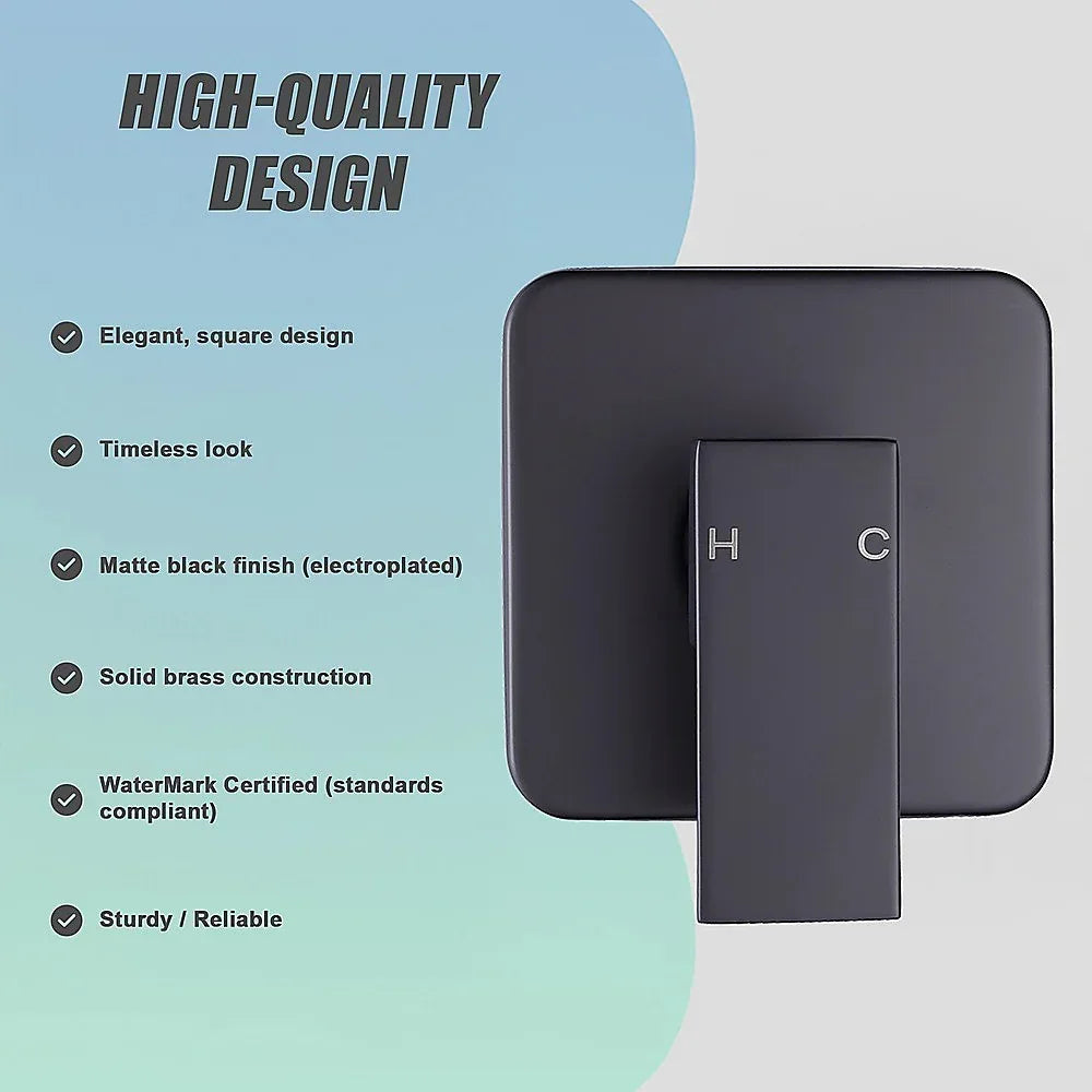 Shower Bath Mixer Tap Bathroom WATERMARK Approved - Electroplated Matte Black - Mekamart Australia