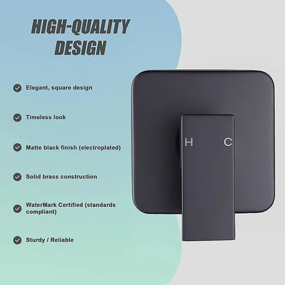 Shower Bath Mixer Tap Bathroom WATERMARK Approved - Electroplated Matte Black - Mekamart Australia