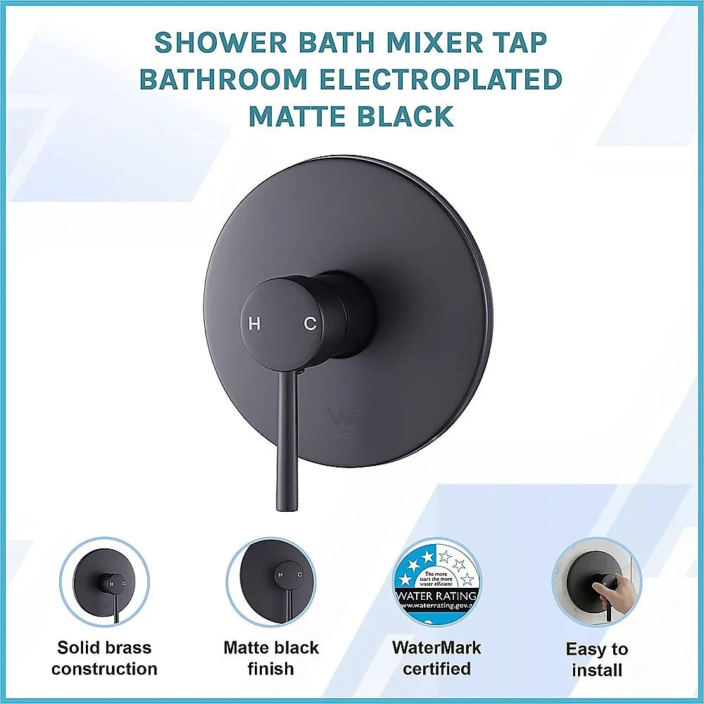 Shower Bath Mixer Tap Bathroom Electroplated Matte Black - Mekamart Australia