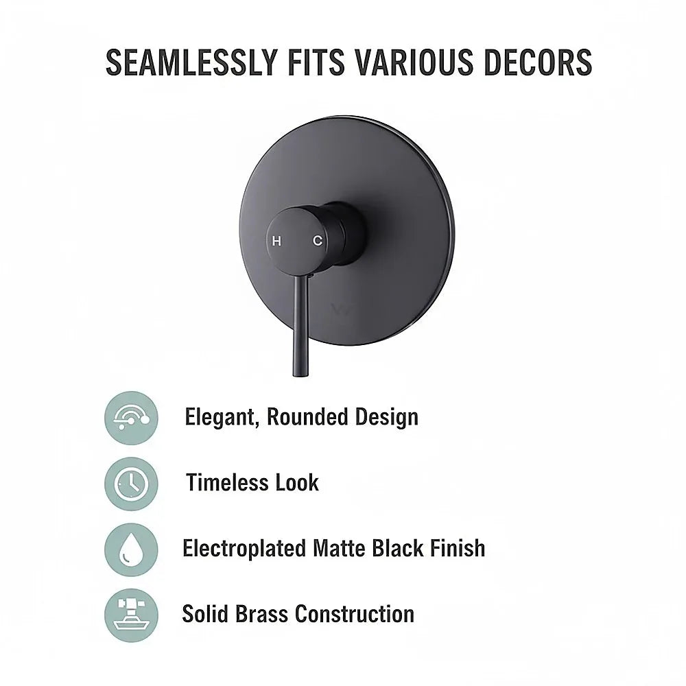 Shower Bath Mixer Tap Bathroom Electroplated Matte Black - Mekamart Australia