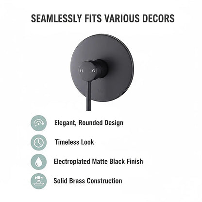 Shower Bath Mixer Tap Bathroom Electroplated Matte Black - Mekamart Australia