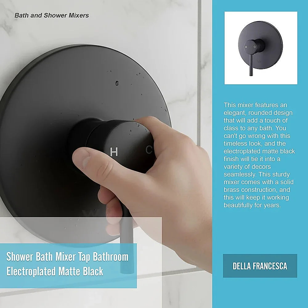 Shower Bath Mixer Tap Bathroom Electroplated Matte Black - Mekamart Australia