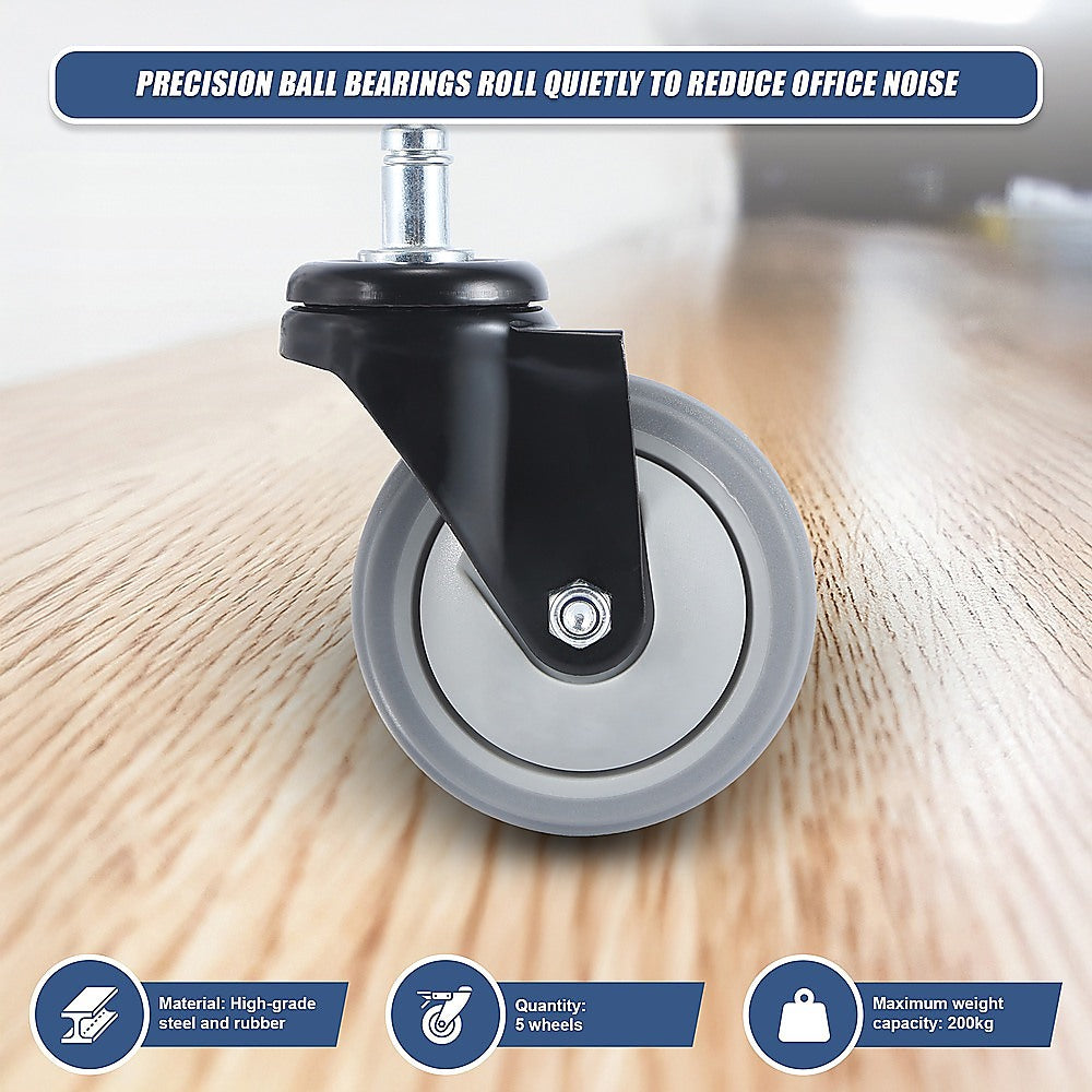 5x Office Chair Caster Wheels Set – Heavy Duty Universal Replacement for All Floors