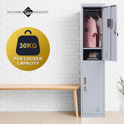 2-Door Vertical Locker for Office Gym Shed School Home Storage - Mekamart Australia