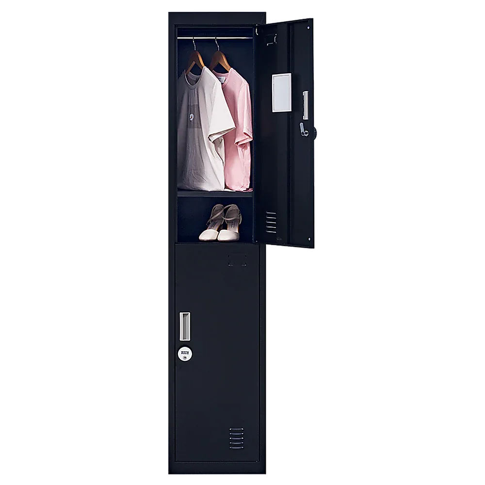 2-Door Vertical Locker for Office Gym Shed School Home Storage