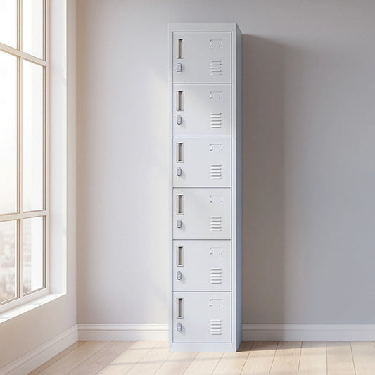 6-Door Locker for Office Gym Shed School Home Storage