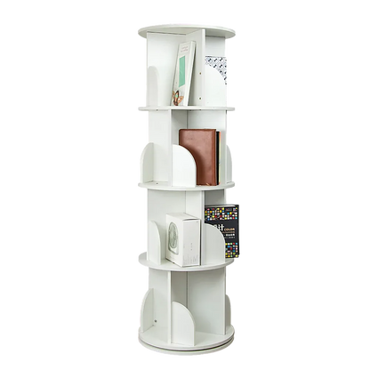 360-degree Rotating 4 Tier Display Shelf Bookcase Organiser - Mekamart Australia