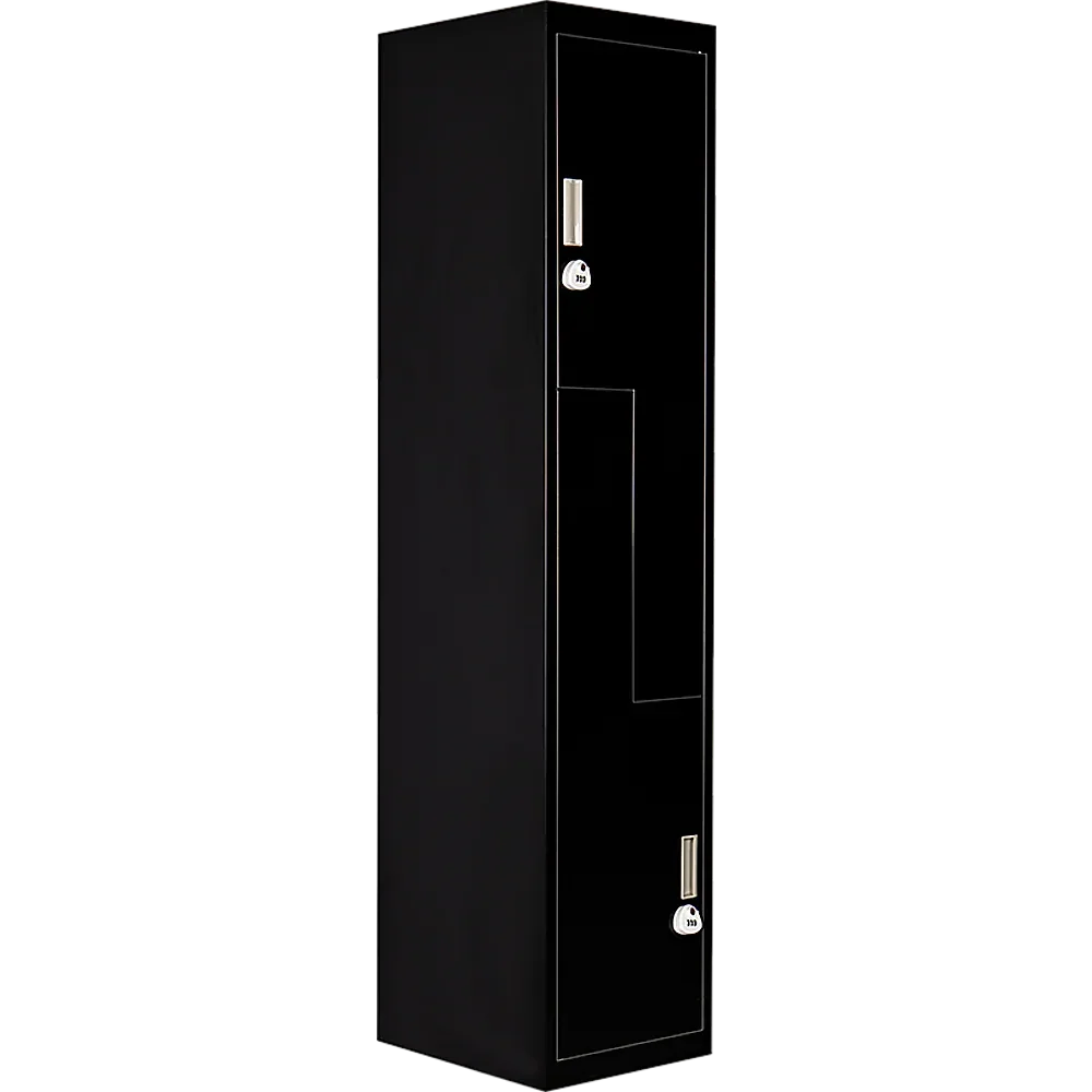 Black Two-Door L-shaped Office Gym Shed Storage Lockers