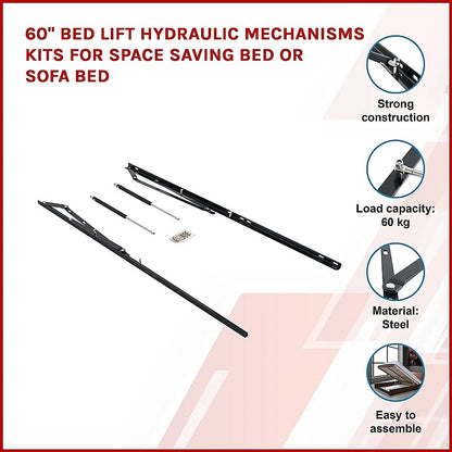60" Bed Lift Hydraulic Mechanisms Kits For Space Saving Bed or Sofa Bed - Mekamart Australia