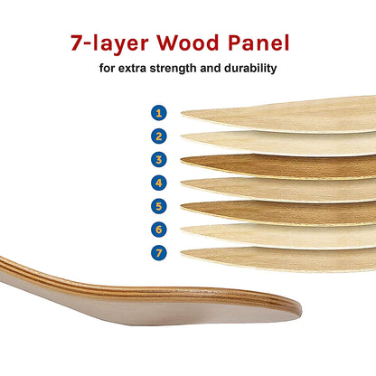 7 Layers Skateboard Deck Natural Wood Maple Double Concave Blank Skate Board DIY - Mekamart Australia