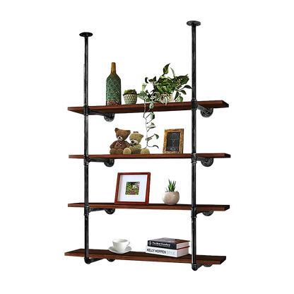 Wall Shelves Display Bookshelf Industrial DIY Pipe Shelf Rustic Brackets - Mekamart Australia