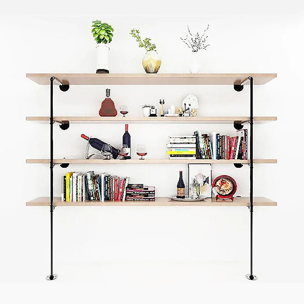 Wall Shelves Display Bookshelf Industrial DIY Pipe Shelf Rustic Brackets - Mekamart Australia