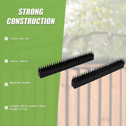 12pc Bird Spikes Human Cat Possum Mouse Pest Control Spiked Fence Wall Deterrent