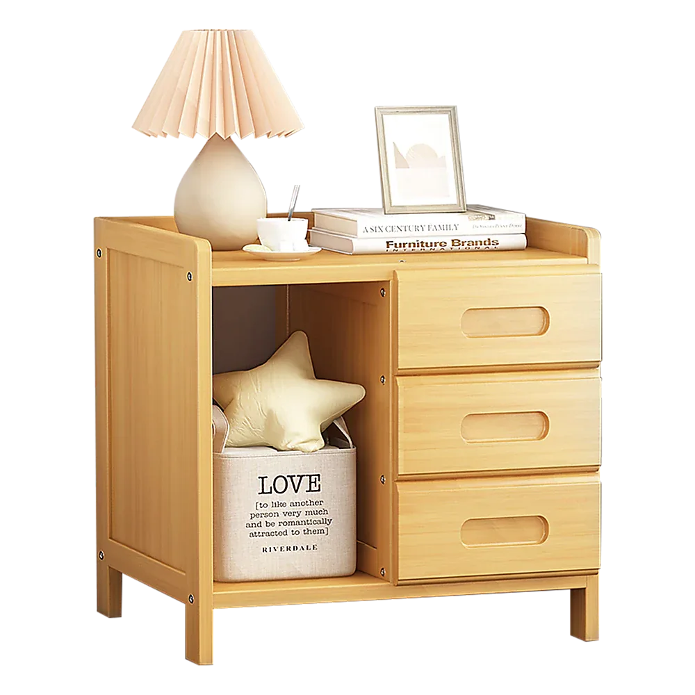 Bamboo Bedside Table Nightstand Storage Bedroom Sofa Side Stand - Mekamart Australia