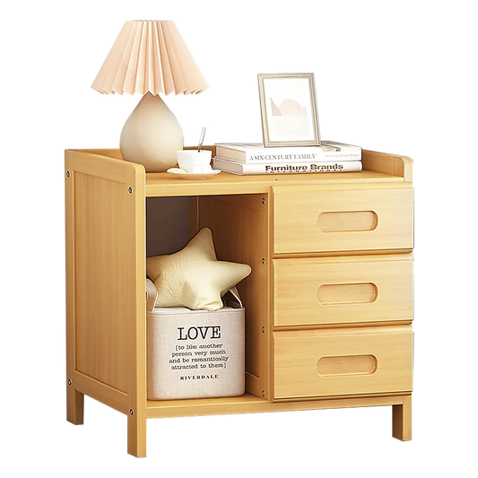 Bamboo Bedside Table Nightstand Storage Bedroom Sofa Side Stand - Mekamart Australia