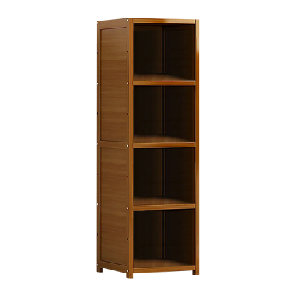 Bamboo 4-Shelf Bookcase – Adjustable Display Storage Rack Stand for Living Room, Bedroom, Office or Home Organisation - Mekamart Australia