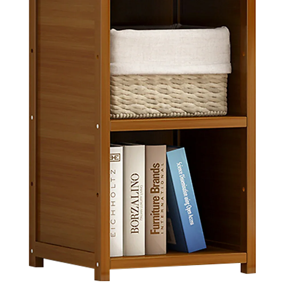 Bamboo 4-Shelf Bookcase – Adjustable Display Storage Rack Stand for Living Room, Bedroom, Office or Home Organisation - Mekamart Australia