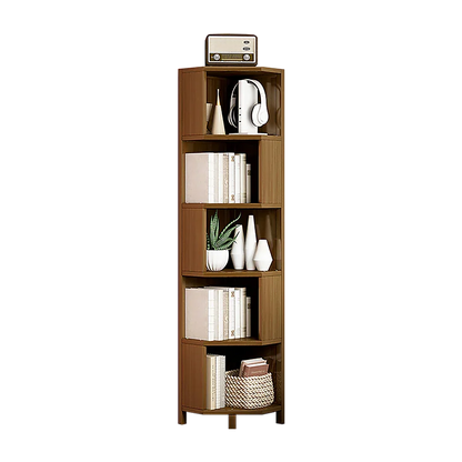 5-Shelf Corner Bookcase Industrial Bookshelf Display Storage Stand - Mekamart Australia