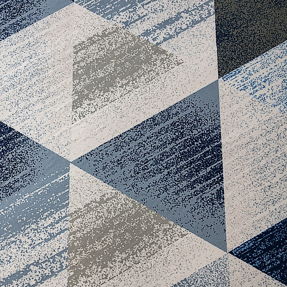 200x300cm Large Floor Blue Triangle Mirage Rug – Modern Area Carpet for Bedroom & Lounge