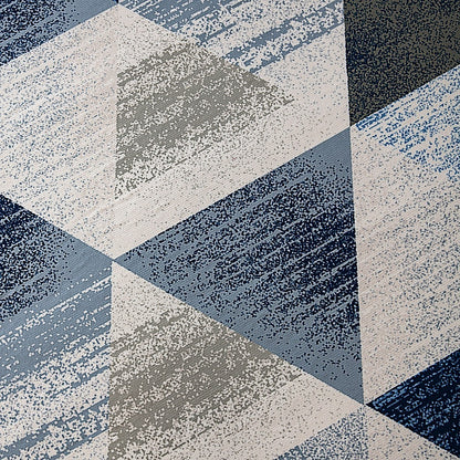 200x300cm Large Floor Blue Triangle Mirage Rug – Modern Area Carpet for Bedroom & Lounge