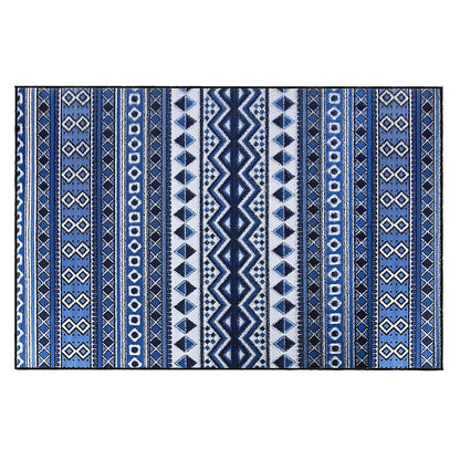 200x300cm Large Floor Blue Ethnic Rug – Modern Area Carpet for Bedroom & Lounge