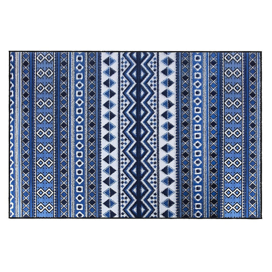 200x300cm Large Floor Blue Ethnic Rug – Modern Area Carpet for Bedroom & Lounge