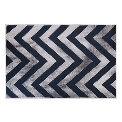 200x300cm Large Floor Blue Chevron Stripes Rug – Modern Area Carpet for Bedroom & Lounge