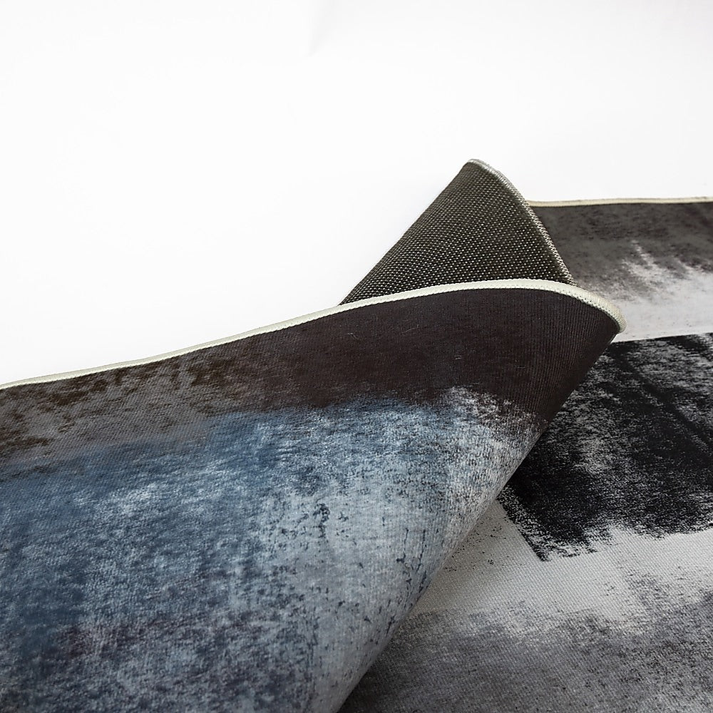 200x300cm Large Floor Blue Abstract Rug – Modern Area Carpet for Bedroom & Lounge