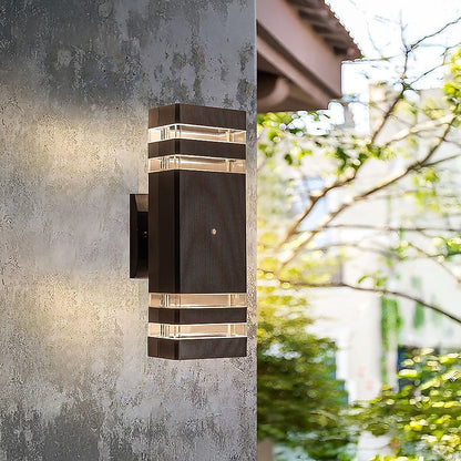 Modern 12" LED Up Down Wall Light dual Lamp Fixtures Outdoor Dusk to Dawn Sensor