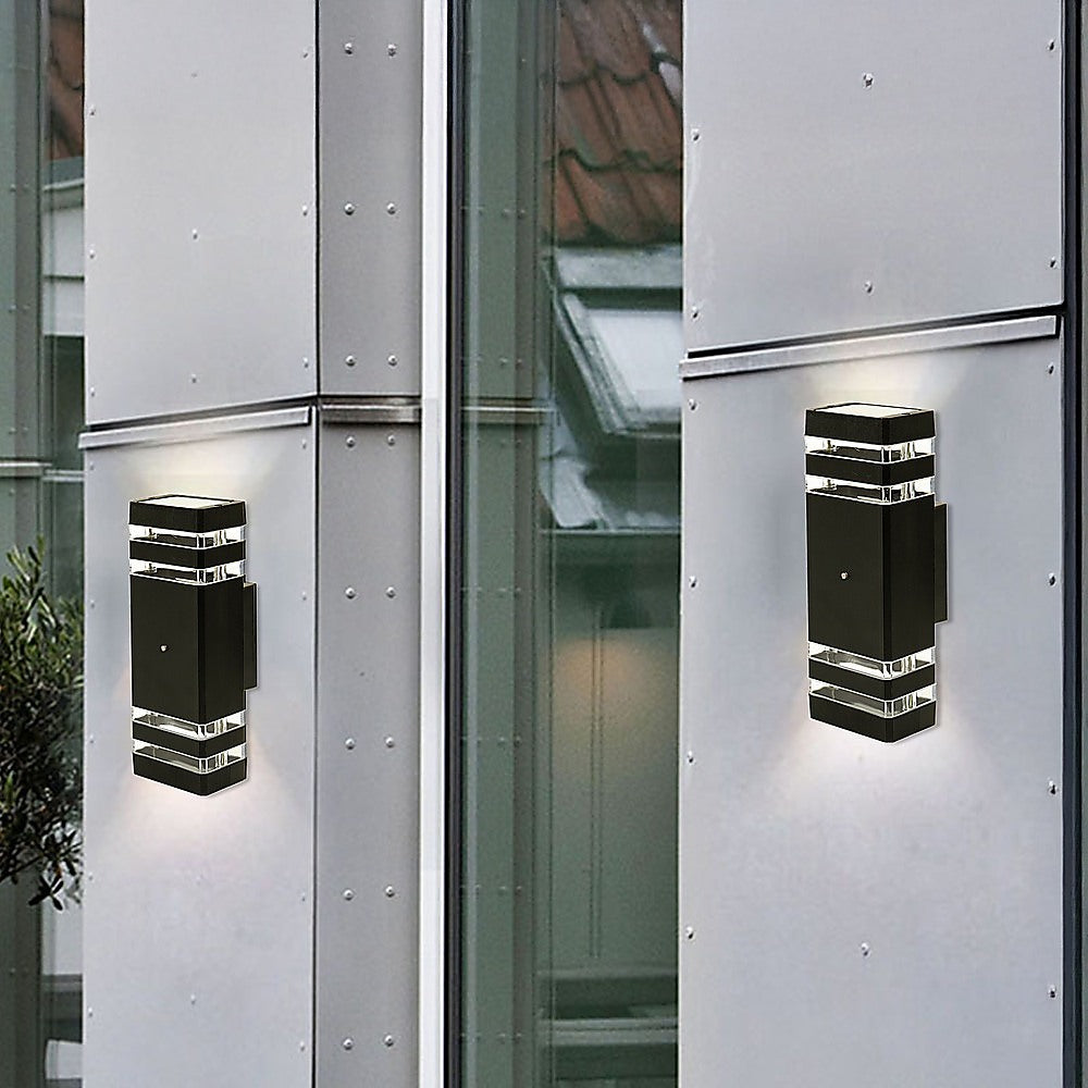 Modern 12" LED Up Down Wall Light dual Lamp Fixtures Outdoor Dusk to Dawn Sensor