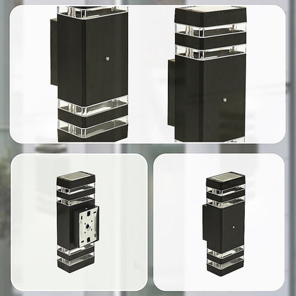 Modern 12" LED Up Down Wall Light dual Lamp Fixtures Outdoor Dusk to Dawn Sensor