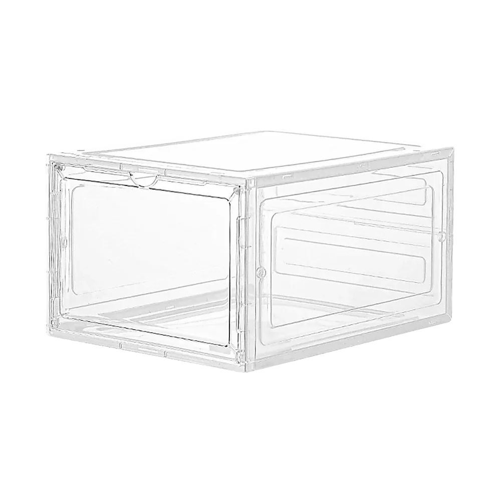 Sneaker Display Case Shoe Storage Organizer Box Stackable Plastic Clear Magnetic