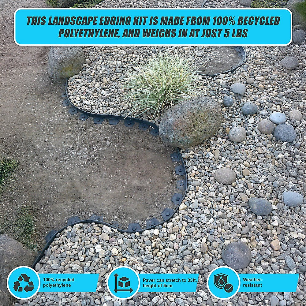 Landscape No Dig Lawn Garden Edging Kit 10m Flexible Durable Border Paver