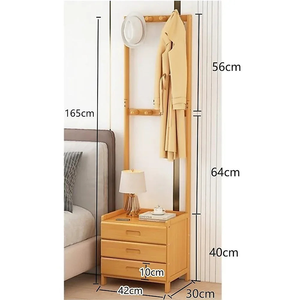 42x165cm Wooden Hall Stand Modern Style Minimalist Home Floor Coat Rack with Drawer - Mekamart Australia