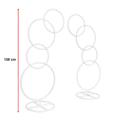 2pcs Round Wedding Arch Backdrop Rings Loops Flower Balloon Lawn Row Stand