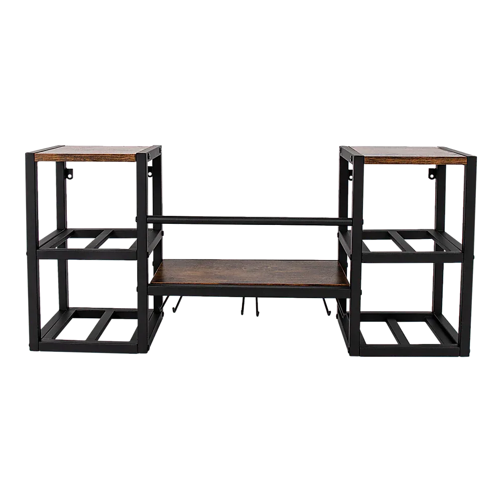 Wall Mounted Wine Rack 3 Stem Glass Holder Storage Organiser - Mekamart Australia