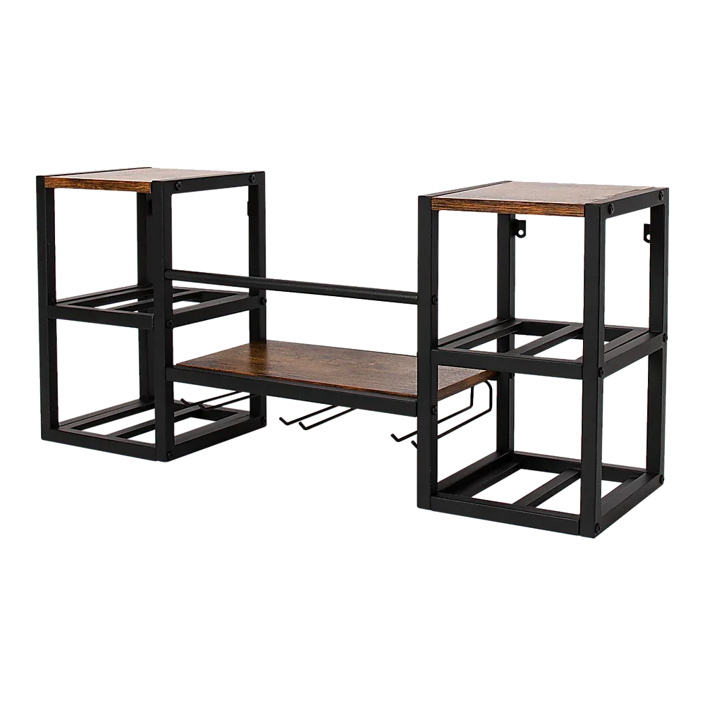 Wall Mounted Wine Rack 3 Stem Glass Holder Storage Organiser - Mekamart Australia