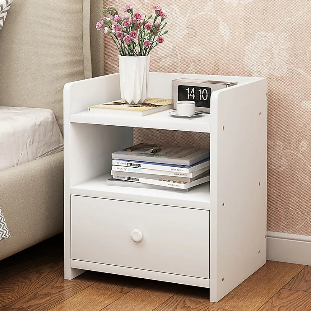 Bedside Tables Side Table Nightstand Storage Drawer Shelf Bedroom - Mekamart Australia