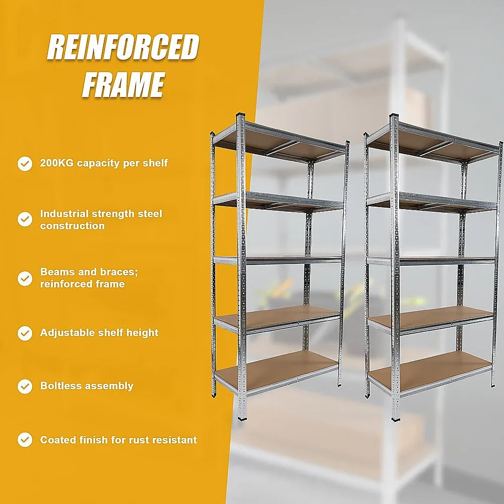 2 x 1.8M Garage Shelving Warehouse Rack Storage Shelves Pallet Racking - Mekamart Australia