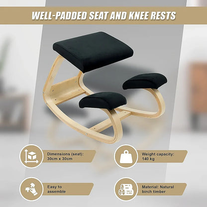 Kneeling Office Chair Ergonomic Rocking Posture Improving Stool - Mekamart Australia