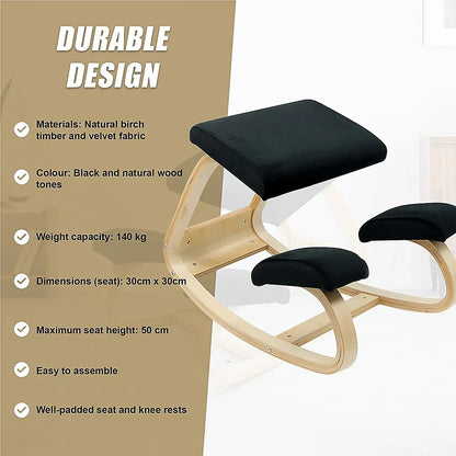 Kneeling Office Chair Ergonomic Rocking Posture Improving Stool - Mekamart Australia