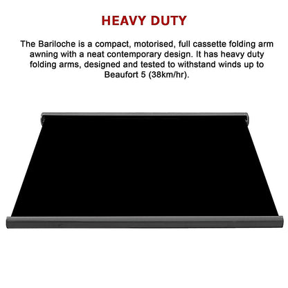 5.0m x 3.0m Retractable Folding Arm Awning Heavy Duty Full Cassette Motorised