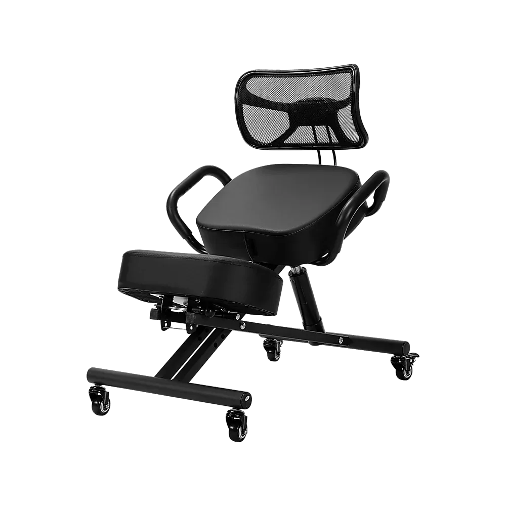 Ergonomic Kneeling Posture Chair with Backrest Adjustable Height and Casters - Mekamart Australia