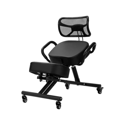 Ergonomic Kneeling Posture Chair with Backrest Adjustable Height and Casters - Mekamart Australia